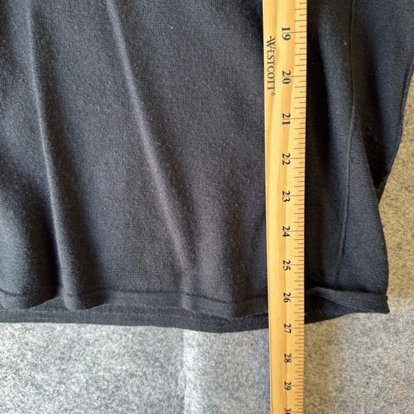 John Varvatos USA Black Wool Blend V-Neck Sweater Size L Textured Sleeve - Picture 9 of 14